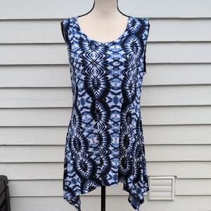 Fig & Blu Sleeveless Tie Dye Tunic Top | Tie Dye Sleeveless Shirt